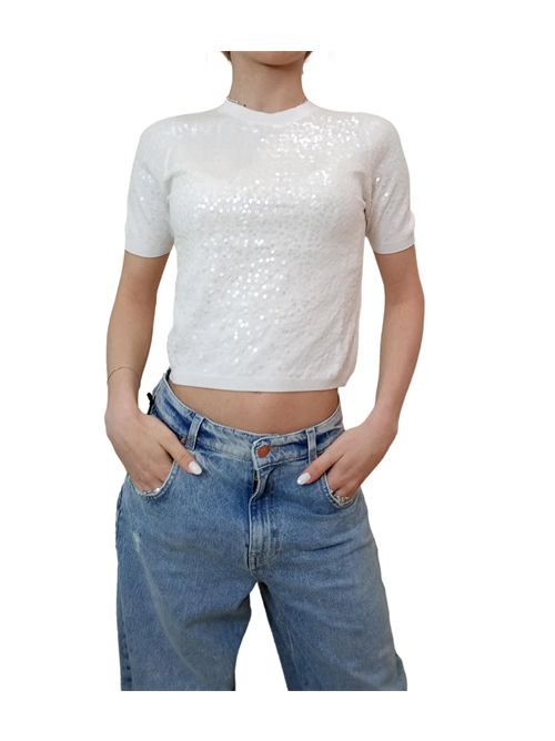 Vicolo t-shirt con paillettes VICOLO | 22027DNATURALE
